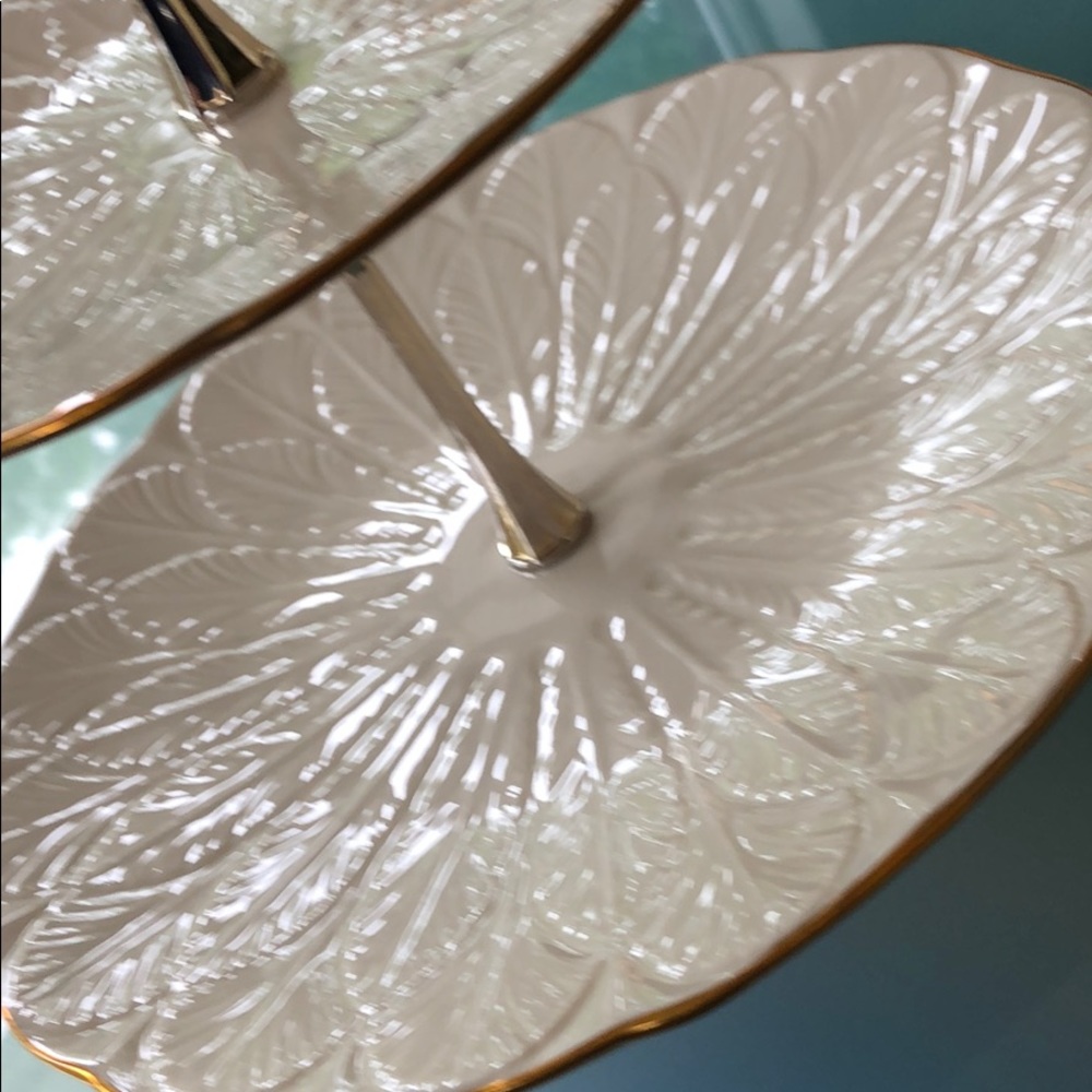 LENOX CHINA TWO TIERED GREENFIELD TERRACE SERVER - Picture 2 of 14